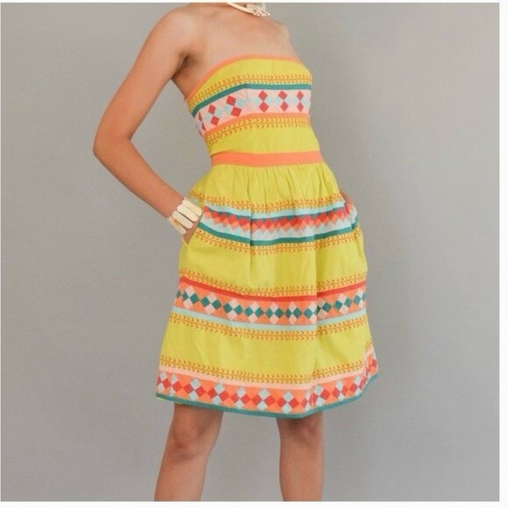 Anthropologie Leifsdottir Ribboned Quilotoa Dress